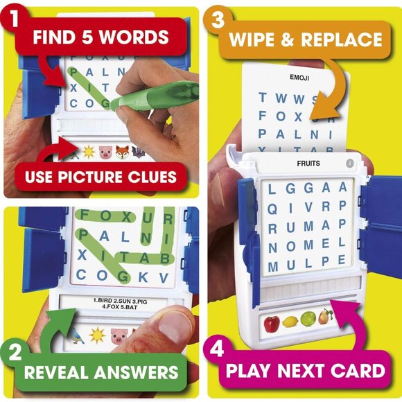 100 PICS Word Search Kids and Adults Travel Game NEW - Picture 4 of 6